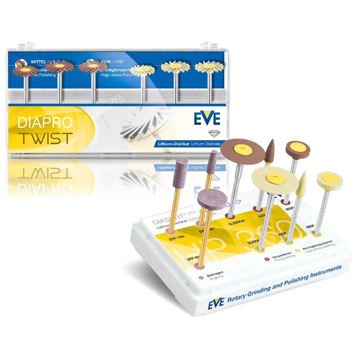EVE Diapro HP 360 Set 9 Diamond Silicone Polishers + 3 Stones